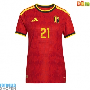 Billiga Belgien Timothy Castagne #21 Hemmatröja Dam VM 2026 Kortärmad